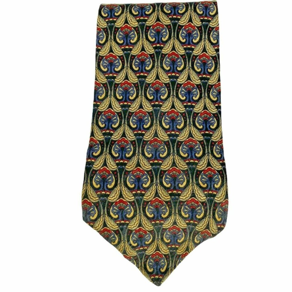 GANT‎ Black Blue Red Yellow Accents Geometric Tie